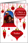 Father Photo Red Retro Ornaments with Stars And Stripes card