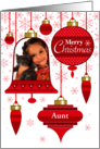 Aunt Photo Red Retro Christmas Ornaments card