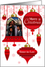 Sister in Law Photo Red Retro Christmas Ornaments card