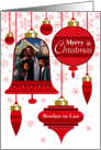 Brother in Law Photo Red Retro Christmas Ornaments card