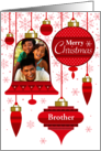 Brother Photo Red Retro Christmas Ornaments card