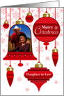 Daughter in Law Photo Red Retro Christmas Ornaments card