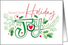Holiday Joy Christmas Typography card