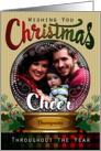 Custom Name Photo Merriest Christmas Cheer Snow Globe card