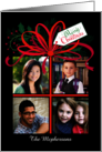 4 custom photos Merry Christmas Present card