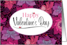 Valentine Purple Pink Red Floral Border With Lady Bugs card