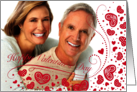 Valentine Custom Photo Pink Red Decorative Hearts card