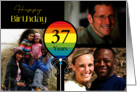 3 Photo 37th Birthday Colorful Balloon card