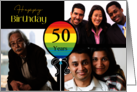 3 Photo 50th Birthday Colorful Balloon card