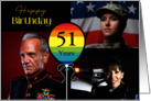 3 Photo 51st Birthday Colorful Balloon card