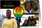 3 Photo 60th Birthday Colorful Balloon card