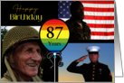 3 Photo 87th Birthday Colorful Balloon card