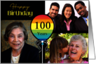 3 Photo 100th Birthday Colorful Balloon card