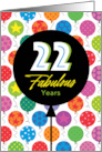 22nd Birthday Colorful Floating Balloons With Stars And Dots card