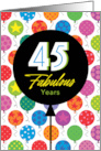 45th Birthday Colorful Floating Balloons With Stars And Dots card