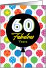 60th Birthday Colorful Floating Balloons With Stars And Dots card