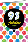 95th Birthday Colorful Floating Balloons With Stars And Dots card