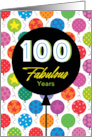 100th Birthday Colorful Floating Balloons With Stars And Dots card