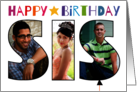 Sister 3 Custom Photos Happy Birthday Balloon Colorful Lettering card