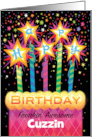 Cousin Birthday Pink Argyle Cake With Sparklers card