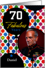 70th Birthday Colorful Floating Balloons With Stars And Dots card