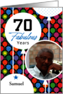 70th Birthday Colorful Floating Balloons With Stars And Dots card