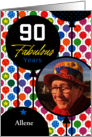 90th Birthday Colorful Floating Balloons With Stars And Dots card