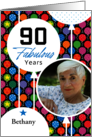 90th Birthday Colorful Floating Balloons With Stars And Dots card