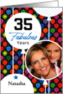 35th Birthday Colorful Floating Balloons With Stars And Dots card