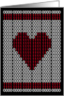 Valentine Binary Code Red Heart Black White card