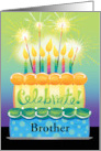 Brother Celebrate Sparkler Birthday Cake With Candles card
