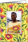 Custom Photo Aunt Happy Mother’s Day Floral Asters lady Bugs card