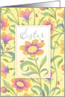 Sister Happy Mother’s Day Floral Asters lady Bugs card