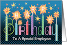Employee Birthday Graphic Candles Typography card
