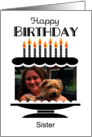 Sister Photo Birthday Cake card