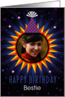 Friend Photo Birthday Sun in Party Hat card