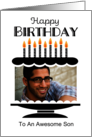 Son Custom Photo Birthday card