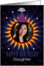 Daughter Photo Birthday Sun in Party Hat card