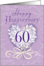 60th Wedding Anniversary Pink Yellow Bouquet card