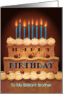 Brother Birthday Chocolate Cake With Candles card