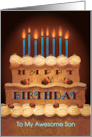 Son Birthday Chocolate Cake With Candles card