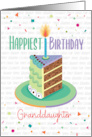 Granddaugnter Birthday Chocolate Layered Cake With Candles card