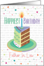 Father in Law Birthday Chocolate Layered Cake With Candles card
