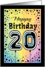 20th Birthday Typography Age Balloons card