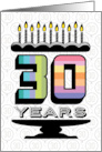 30th Birthday Typography Age Balloons card
