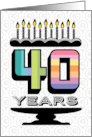 40th Birthday Typography Age Balloons card