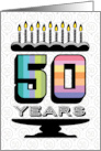 50th Birthday Typography Cake card