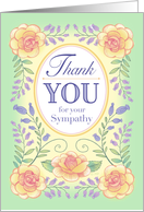 Yellow Peach Roses Thank You Sympathy card