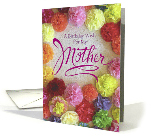 Colorful Paper Flowers Birthday Mother Lace card (1486966)