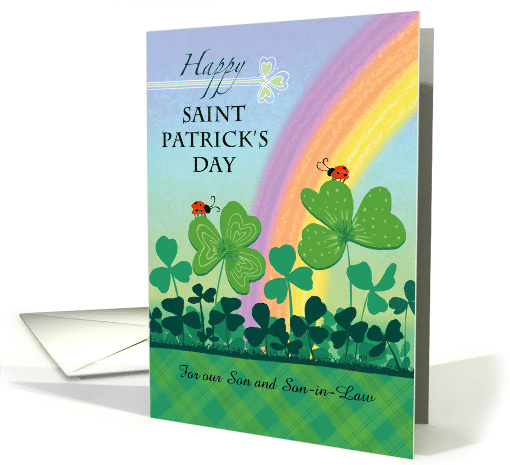 for Son and Son-in-Law Saint Patrick's Day 4 Leaf Shamrocks card